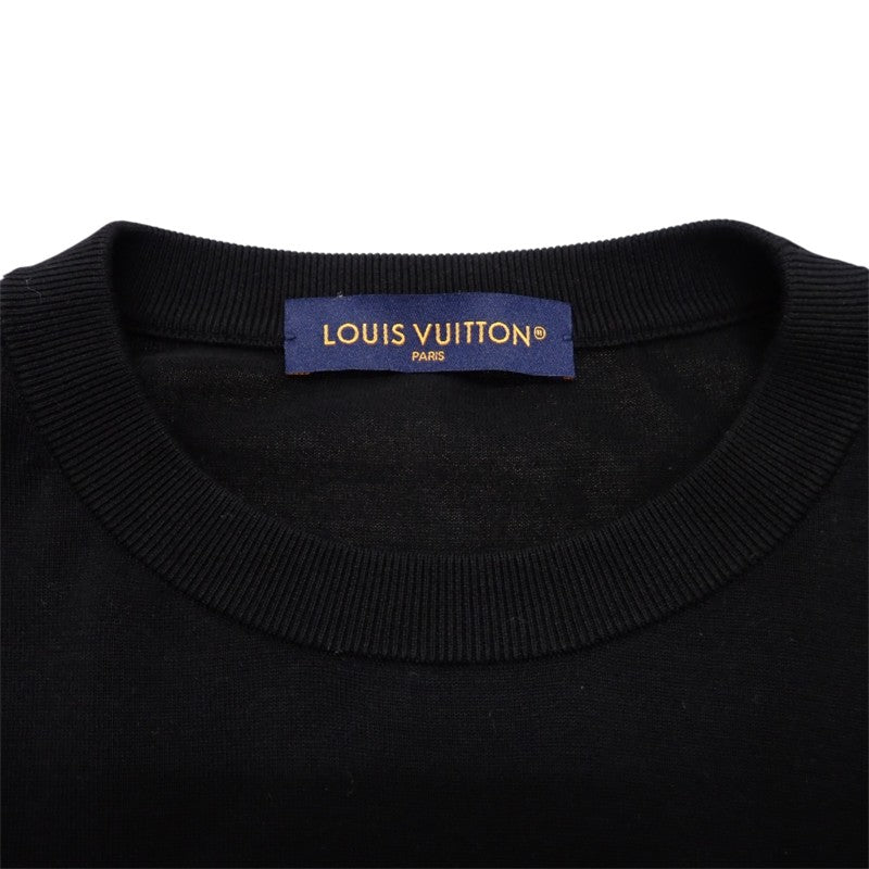 ルイヴィトン LOUIS VUITTON ロングスリーブコットンクルーネック L 1AGKMK ニット コットン ブラック メンズ【中古】【ABランク】