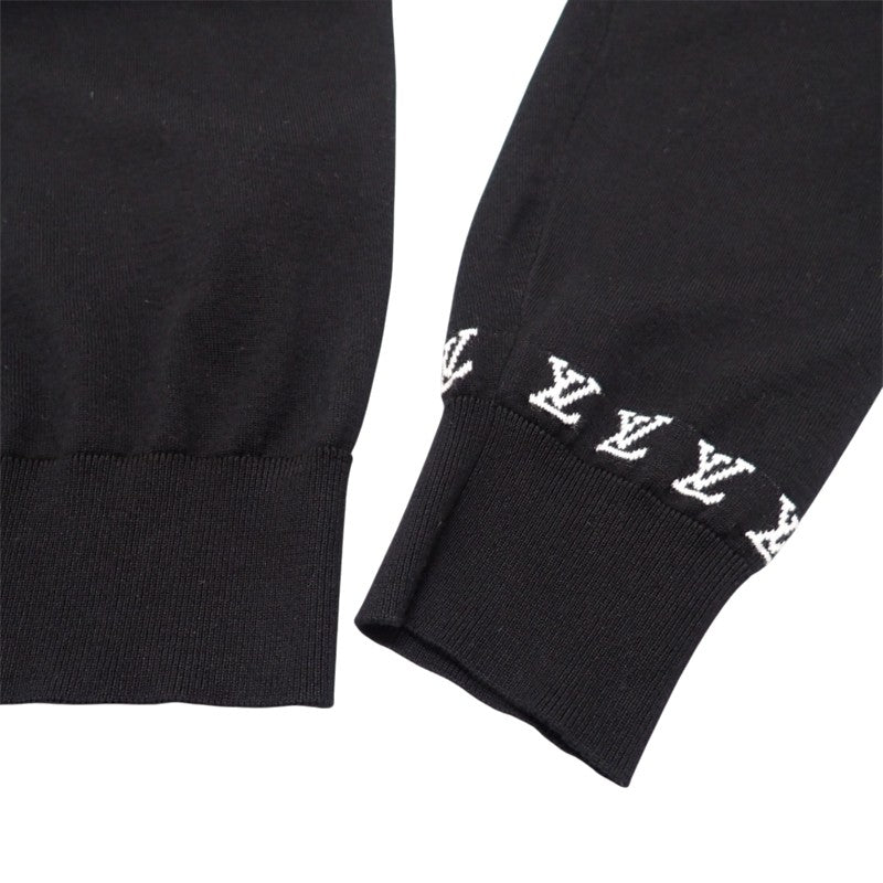 ルイヴィトン LOUIS VUITTON ロングスリーブコットンクルーネック L 1AGKMK ニット コットン ブラック メンズ【中古】【ABランク】