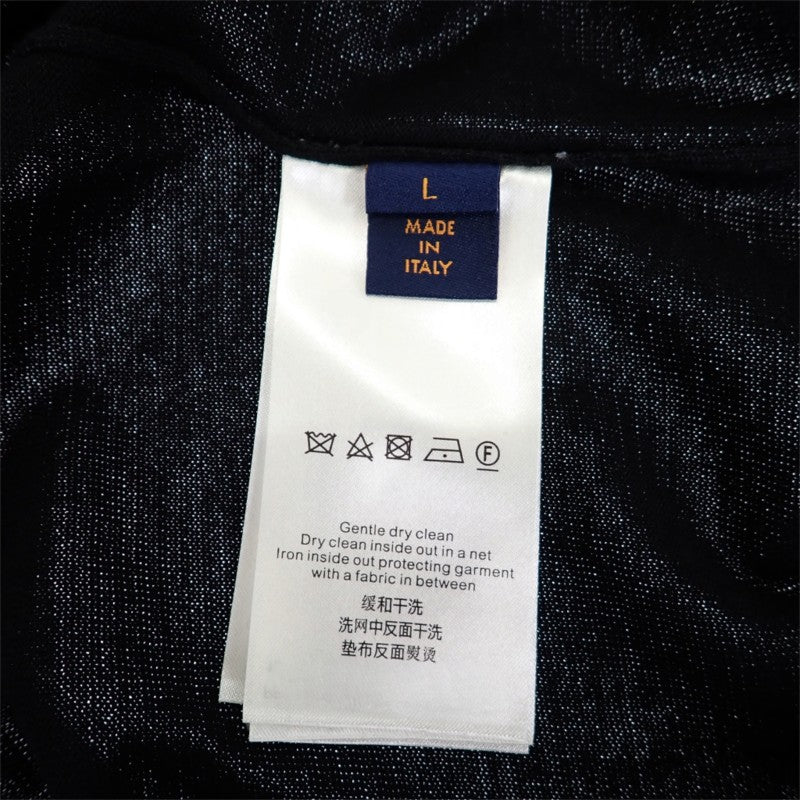 ルイヴィトン LOUIS VUITTON ロングスリーブコットンクルーネック L 1AGKMK ニット コットン ブラック メンズ【中古】【ABランク】