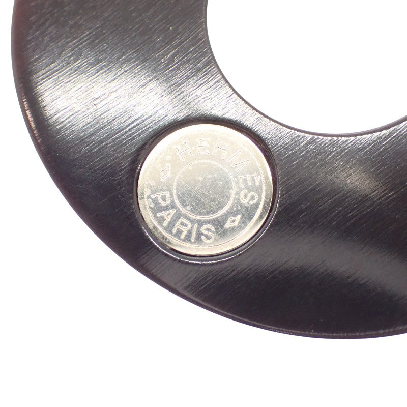 Hermès HERMES Ims Earrings Buffalo Horn Brown Women's [Used] [Rank AB]