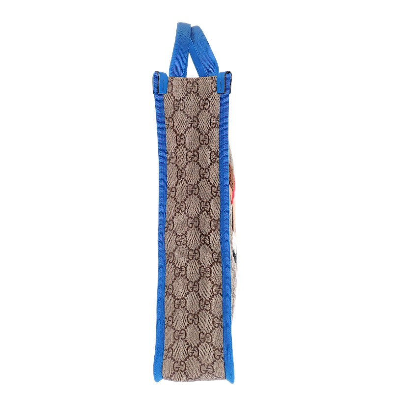 グッチ GUCCI GG トートバッグ ‎605831 FAFNQ 8576 トートバッグ ナイロン PU ベージュ ダークブラウン ブルー レディース キッズ【中古】【ABランク】
