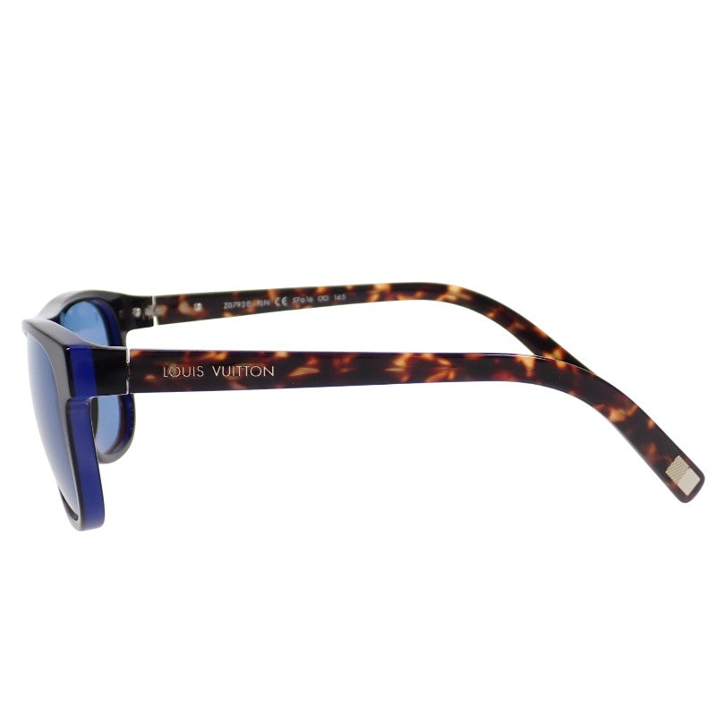 Louis Vuitton Olivier Eyewear Z0792E Sunglasses Plastic Tortoiseshell Pattern Blue 57□16 145 Women's [Used] [AB Rank]
