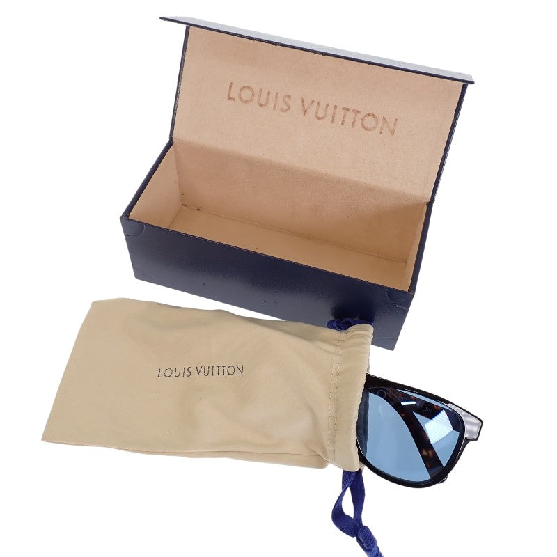 Louis Vuitton Olivier Eyewear Z0792E Sunglasses Plastic Tortoiseshell Pattern Blue 57□16 145 Women's [Used] [AB Rank]