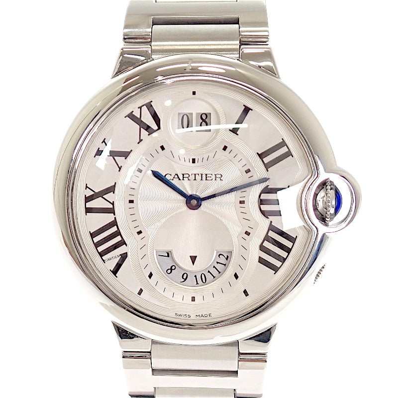 カルティエ CARTIER バロンブルー 2タイムゾーン W6920011 腕時計 ステンレススチール シルバー スイス製クオーツ ホワイト文字盤 メンズ【中古】【Aランク】