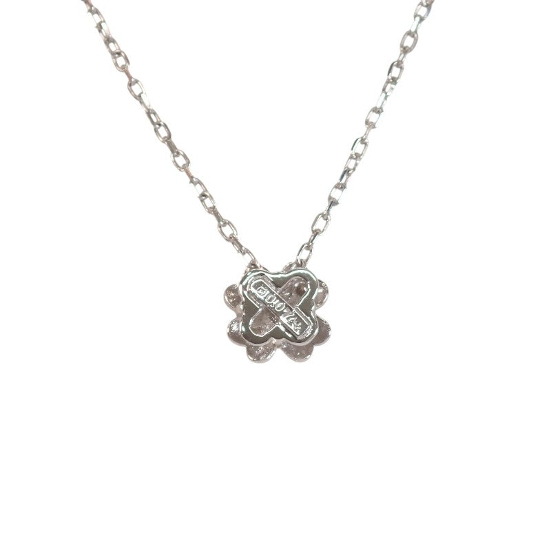 ミキモト MIKIMOTO クローバー ペンダント ネックレス K18ホワイトゴールド ダイヤモンド レディース【中古】【Aランク】