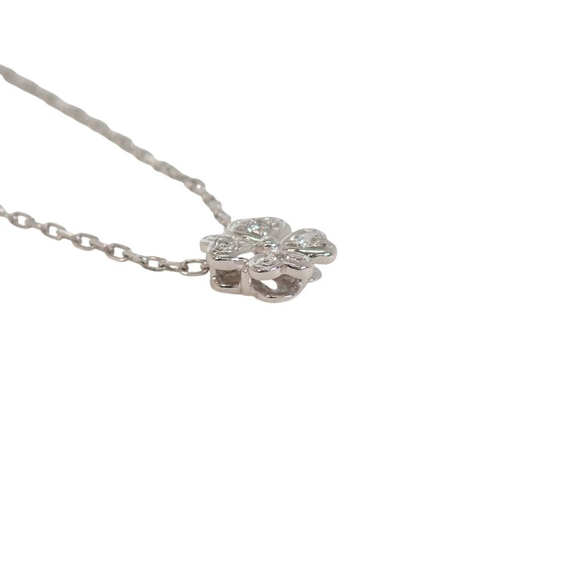 ミキモト MIKIMOTO クローバー ペンダント ネックレス K18ホワイトゴールド ダイヤモンド レディース【中古】【Aランク】