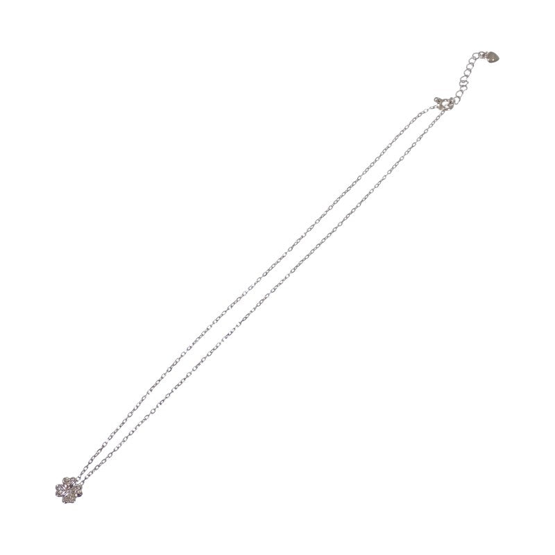 ミキモト MIKIMOTO クローバー ペンダント ネックレス K18ホワイトゴールド ダイヤモンド レディース【中古】【Aランク】