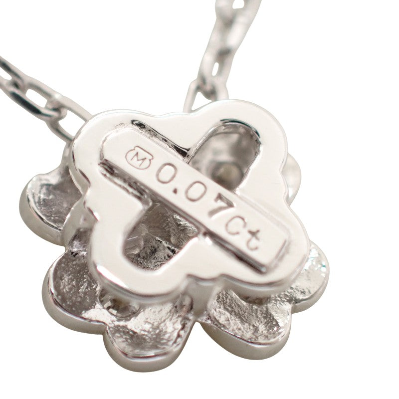 ミキモト MIKIMOTO クローバー ペンダント ネックレス K18ホワイト