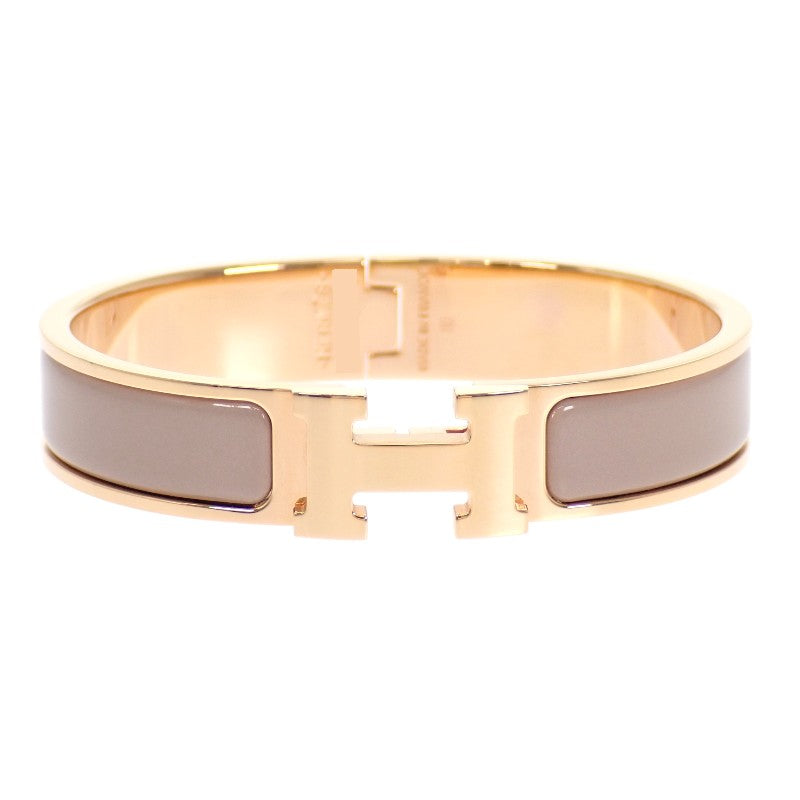 エルメス HERMES クリックHブレスレット H700001FO_19PM バングル メタル エナメル ベージュ マロングラッセ レディース【中古】【ABランク】