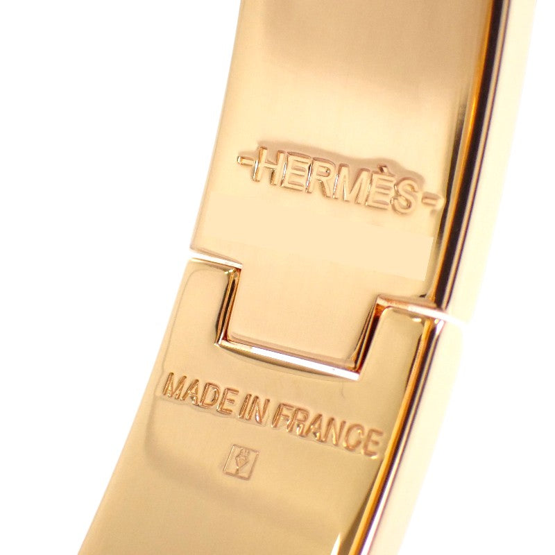 HERMES Click H Bracelet H700001FO_19PM Bangle Metal Enamel Beige Marron Glace Women's [Used] [Rank AB]