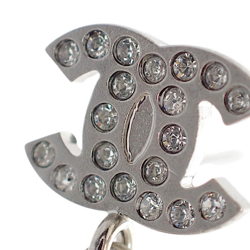 CHANEL CC Coco Mark Pearl Earrings Metal Faux Pearl Silver Women's [Used] [AB Rank]