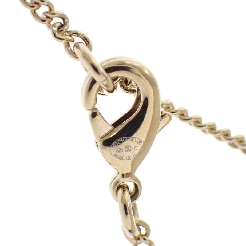 Chanel CC Bambi Necklace Metal Faux Pearl Rhinestone Gold Women's [Used] [A Rank]