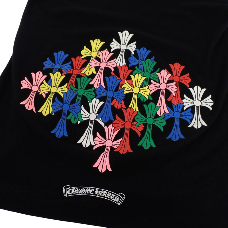 CHROME HEARTS Multi Cross Cemetery Top S 408129111-983 Short Sleeve T-shirt Cotton Black Multi-color Men's [Used] [A Rank]