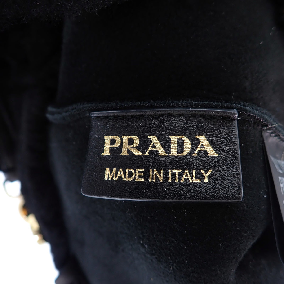 プラダ PRADA シアリング トートバッグ 1BG447 2EC9 F0IAU 2WAYバッグ ショルダーバッグ シープレザー 羊毛 ブラック ホワイトロゴ ゴールド金具 レディース【中古】【Aランク】