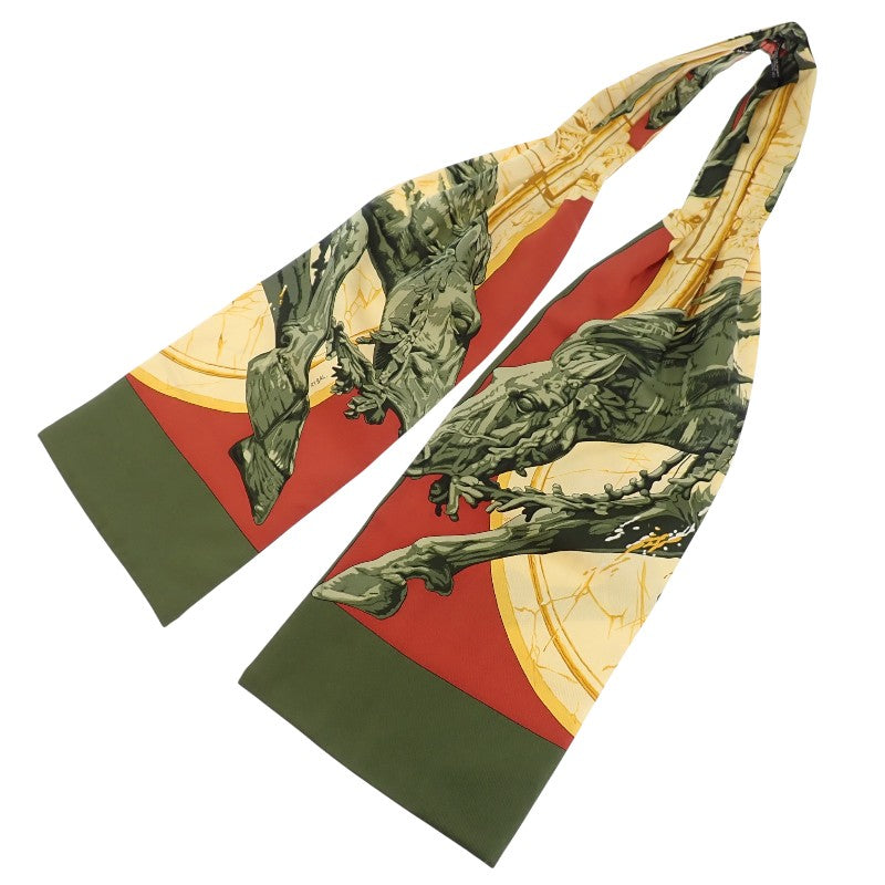 HERMES Ascot Tie LA FONTAINE DE BARTHOLDI Bartholdi Fountain Margiela Era Scarf Necktie Silk Multicolor Men's Women's【Used】【AB Rank】