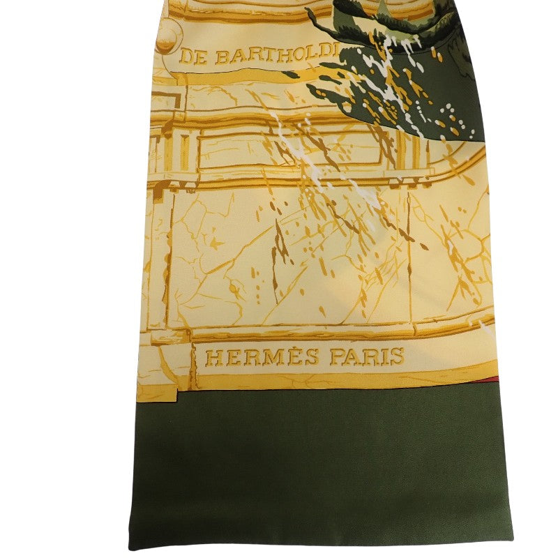 HERMES Ascot Tie LA FONTAINE DE BARTHOLDI Bartholdi Fountain Margiela Era Scarf Necktie Silk Multicolor Men's Women's【Used】【AB Rank】