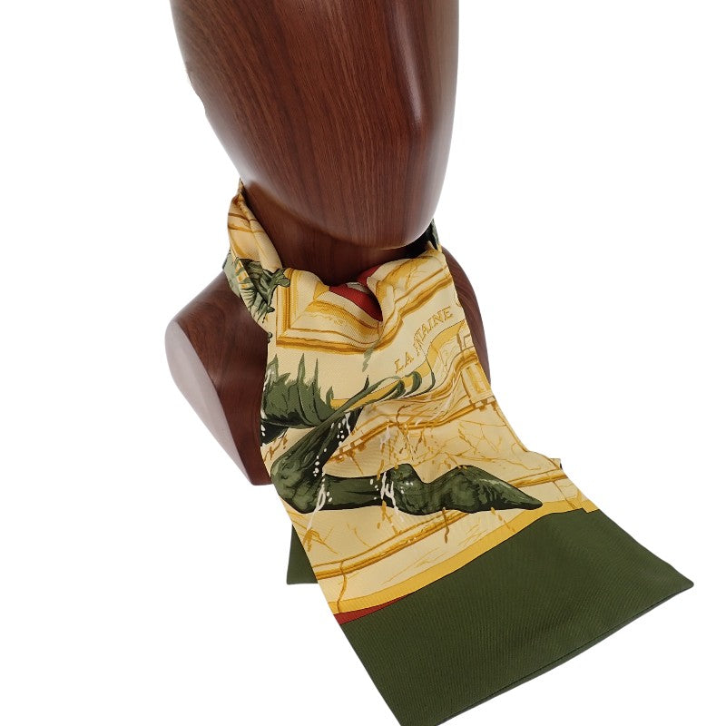 HERMES エルメス シルク100% アスコットタイ ネクタイ エルメス HERMES アスコット タイ LA FONTAINE DE BARTHOLDI