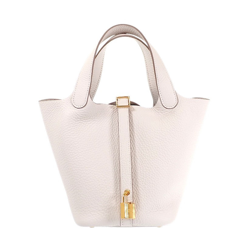 エルメス HERMES ピコタンロック PM ハンドバッグ トリヨンクレマンス アイボリー べトン ゴールド金具 レディース【中古】【SAランク】
