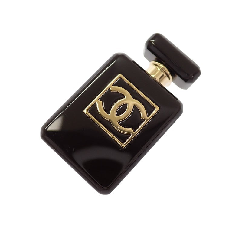 シャネル CHANEL パフュームボトル ブローチ メタル レジン ブラック ゴールド レディース【中古】【Aランク】