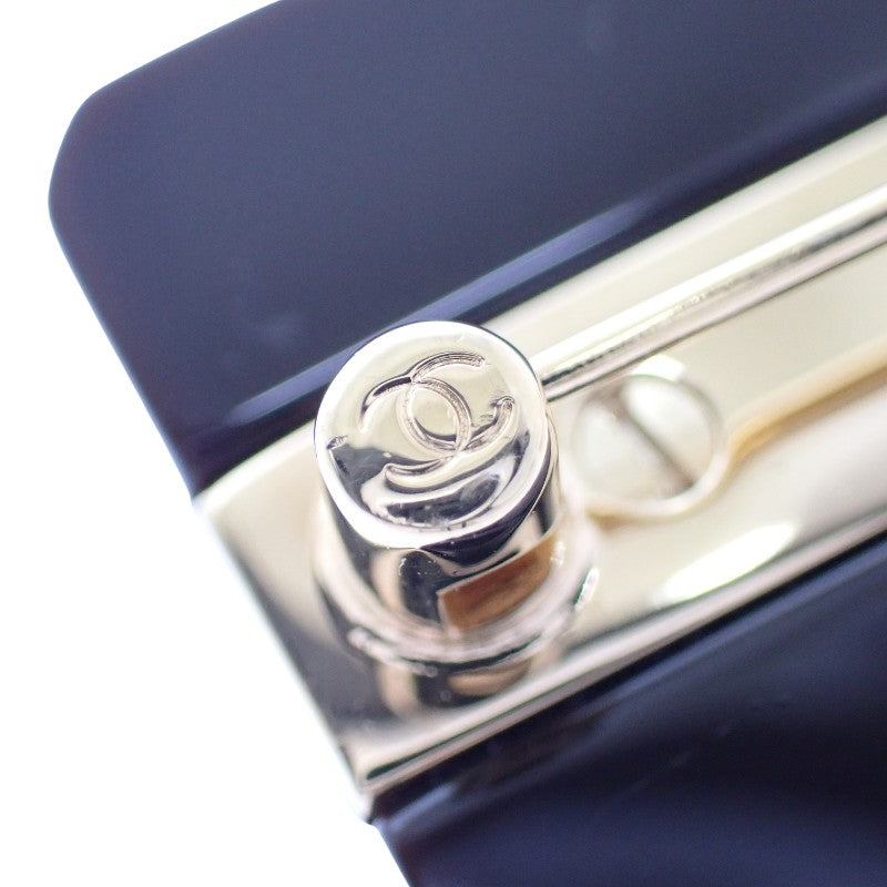 CHANEL Perfume Bottle Brooch Metal Resin Black Gold Women's [Used] [A Rank]