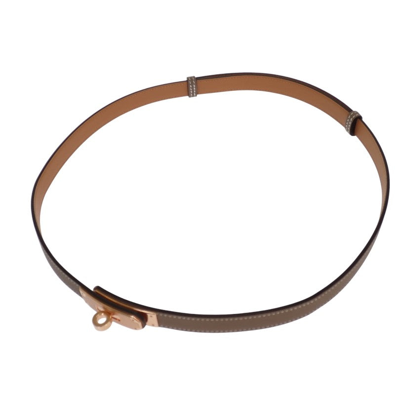 HERMES Kelly 18 H069853CD01 Belt Veau Epsom Beige Etoupe Gold Hardware 55-100 Women's [Used] [SA Rank]