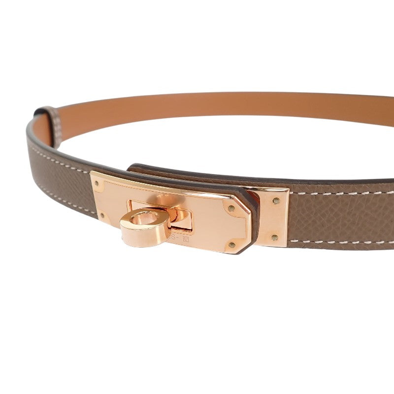 HERMES Kelly 18 H069853CD01 Belt Veau Epsom Beige Etoupe Gold Hardware 55-100 Women's [Used] [SA Rank]