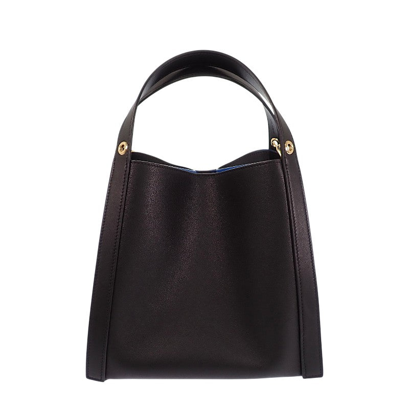セリーヌ CELINE スモールキューボ バッグ 124182T83.38NO 2WAYバッグ ハンドバッグ ショルダーバッグ カーフ ブラック ゴールド金具 レディース【中古】【Aランク】