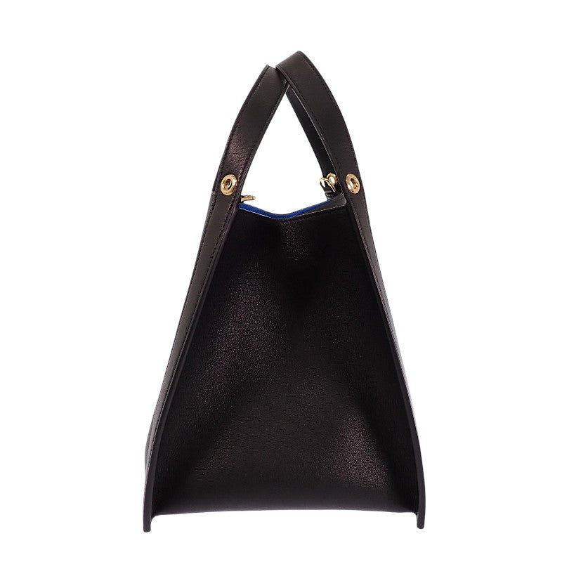 セリーヌ CELINE スモールキューボ バッグ 124182T83.38NO 2WAYバッグ ハンドバッグ ショルダーバッグ カーフ ブラック ゴールド金具 レディース【中古】【Aランク】