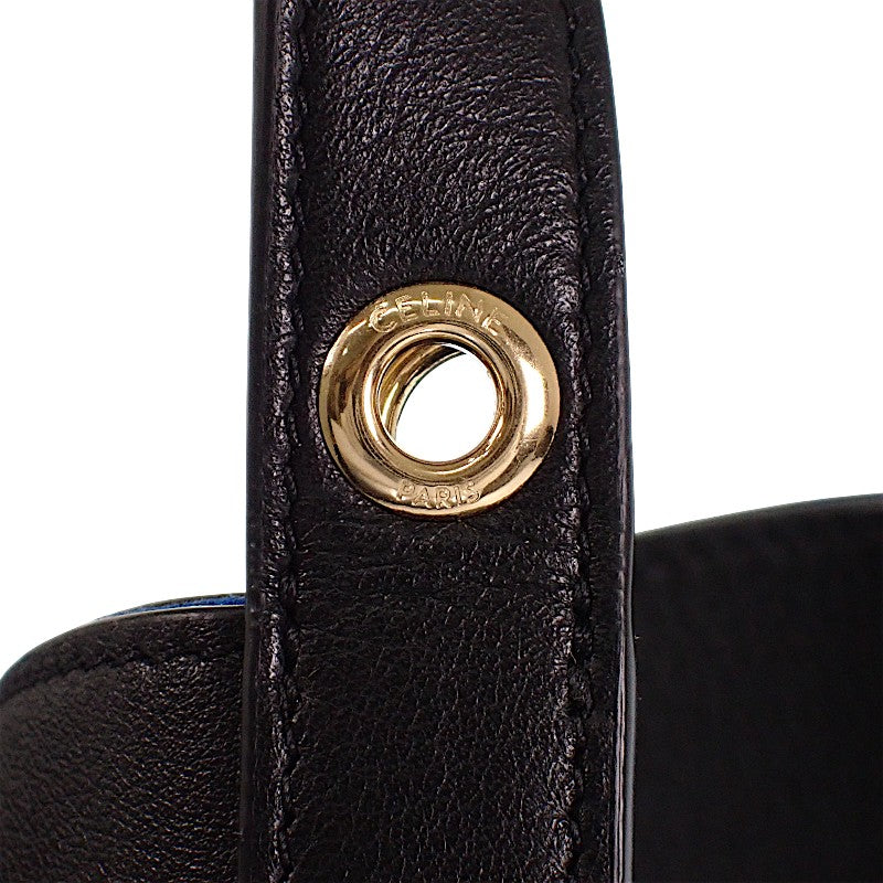 セリーヌ CELINE スモールキューボ バッグ 124182T83.38NO 2WAYバッグ ハンドバッグ ショルダーバッグ カーフ ブラック ゴールド金具 レディース【中古】【Aランク】