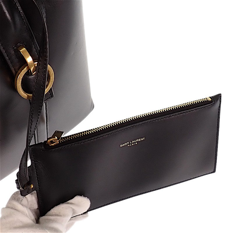 SAINT LAURENT LE 37 7428282R20W1000 2-way bag Handbag Shoulder Bag Calf Black Gold hardware Ladies [Used] [AB rank]