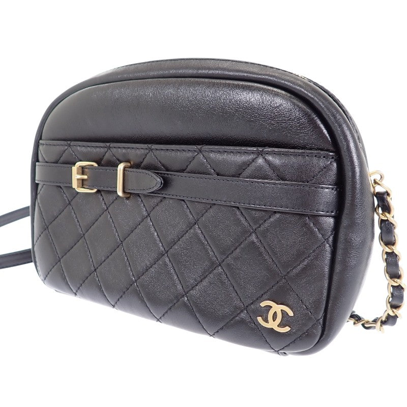 シャネル CHANEL カメラバッグ ショルダーバッグ ラムスキン ブラック