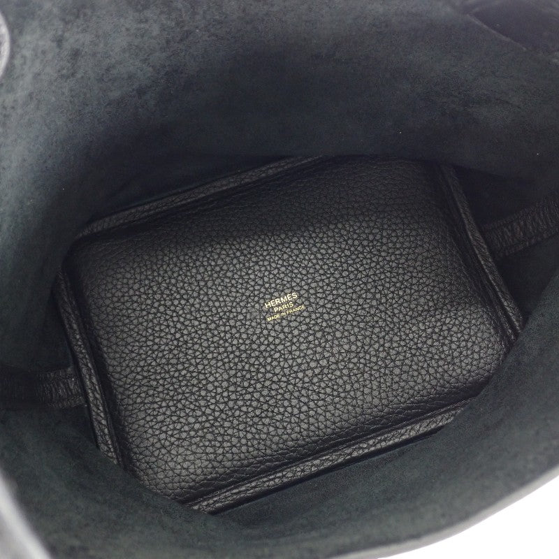 Hermes Picotin Lock PM Handbag Taurillon Clemence Black Gold Hardware Women's [Used] [Rank AB]