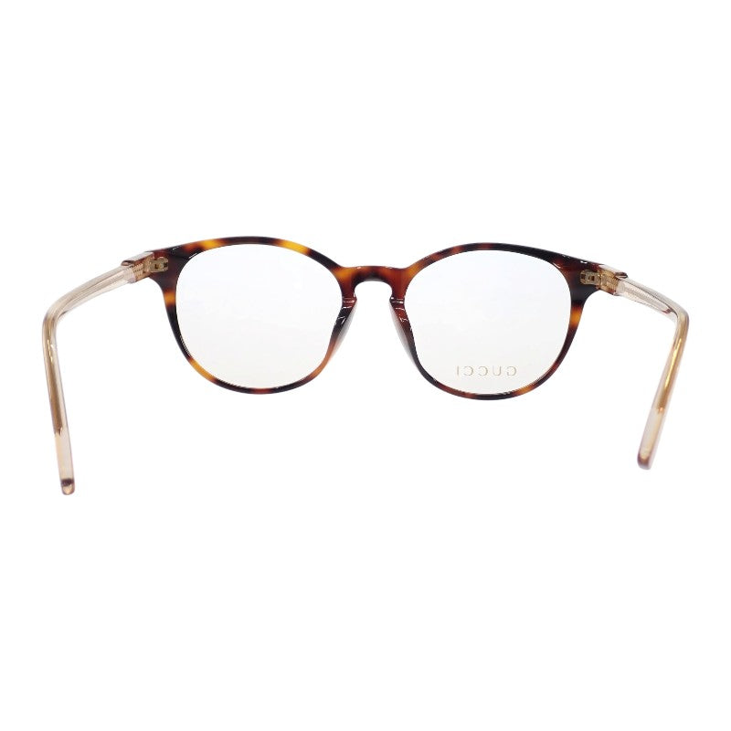 GUCCI GG Eyeglass Frames Clear Brown Tortoiseshell GG0485OA 52□20-145 Women's Men's Unisex [Used] [AB Rank]