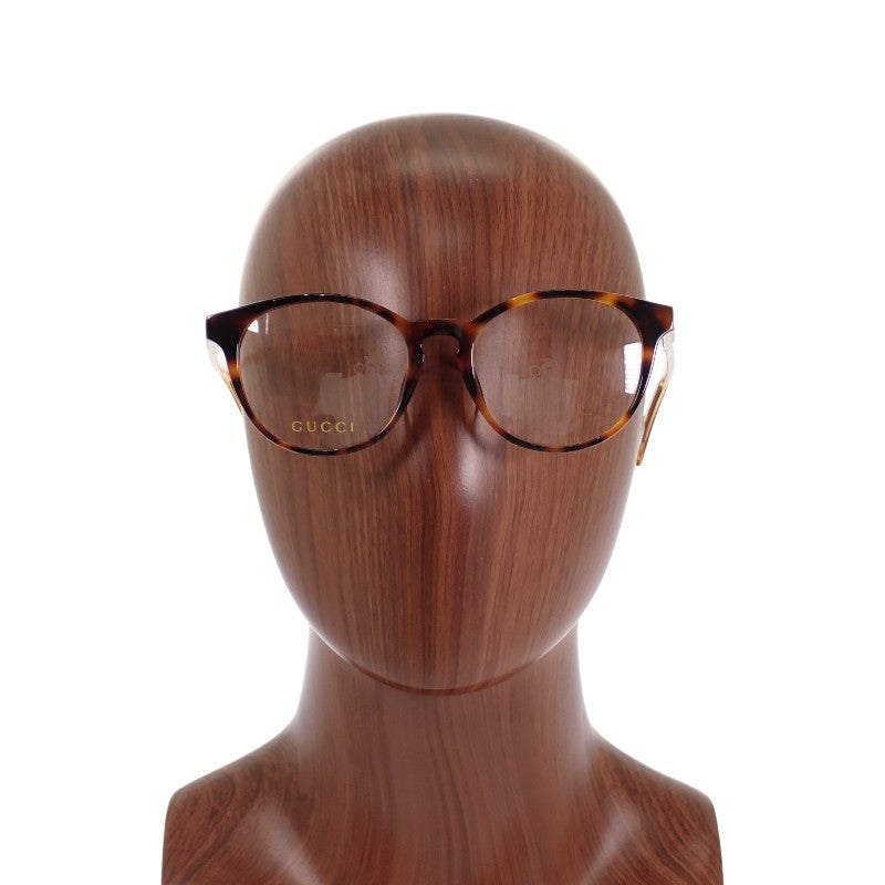 GUCCI GG Eyeglass Frames Clear Brown Tortoiseshell GG0485OA 52□20-145 Women's Men's Unisex [Used] [AB Rank]