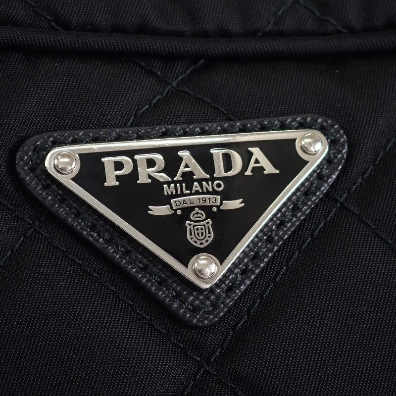Prada Quilted Bag Outlet 1BH910 2WAY Bag Nylon Black Silver Hardware Women's [Used] [AB Rank]