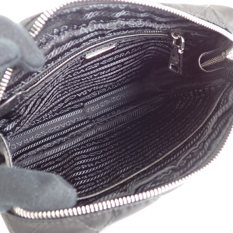 Prada Quilted Bag Outlet 1BH910 2WAY Bag Nylon Black Silver Hardware Women's [Used] [AB Rank]