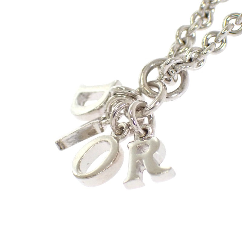 クリスチャンディオール Christian Dior ロゴ ペンダント ネックレス メタル シルバー レディース【中古】【ABランク】