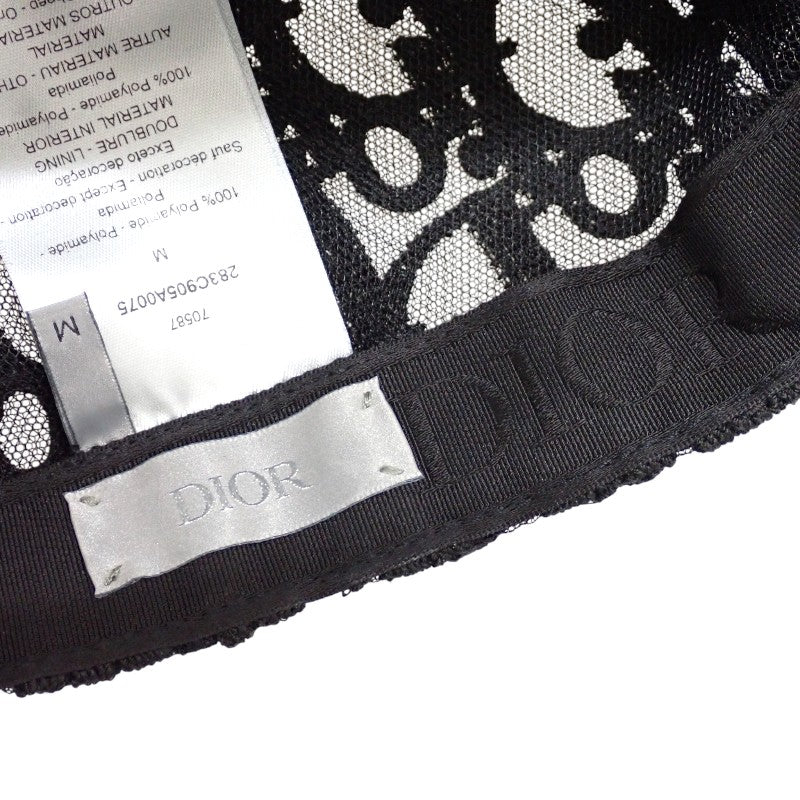 Christian Dior Homme Oblique Baseball Mesh Lace M 283C905A0075 Cap Nylon Leather Black Women's Men's [Used] [A Rank]