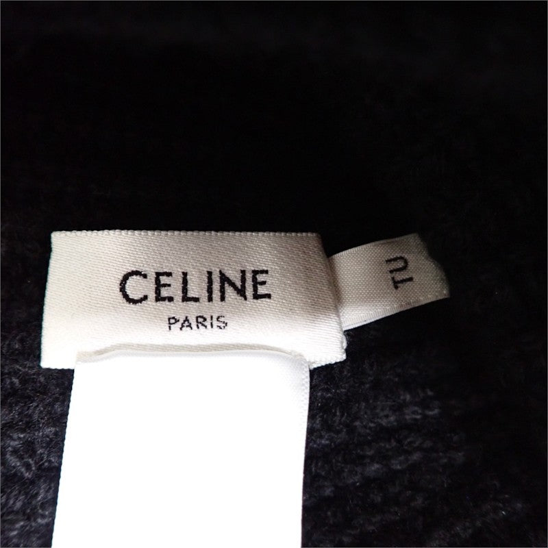 セリーヌ CELINE トリオンフ クロシェ バケットハット 2A80T384D.38NO ハット カシミヤ ブラック メンズ レディース【中古】【ABランク】