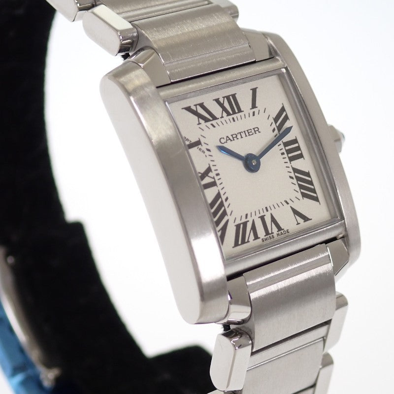 カルティエ CARTIER タンクフランセーズSM W51008Q3 腕時計 ステンレススチール クオーツ シルバー文字盤 レディース【中古】【Aランク】