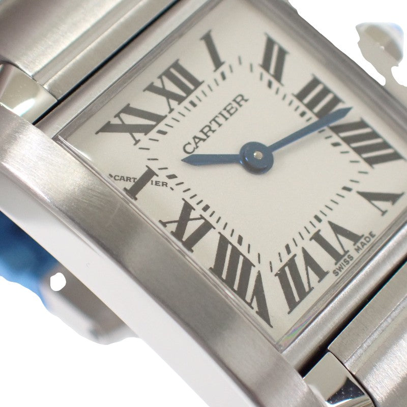 カルティエ CARTIER タンクフランセーズSM W51008Q3 腕時計 ステンレススチール クオーツ シルバー文字盤 レディース【中古】【Aランク】