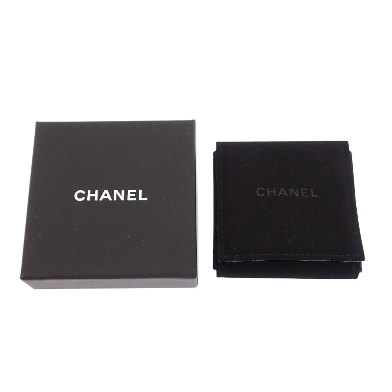 Chanel CHANEL Logo Plate ABA771 Brooch Metal Leather Gold Black Women's【Used】【A Rank】