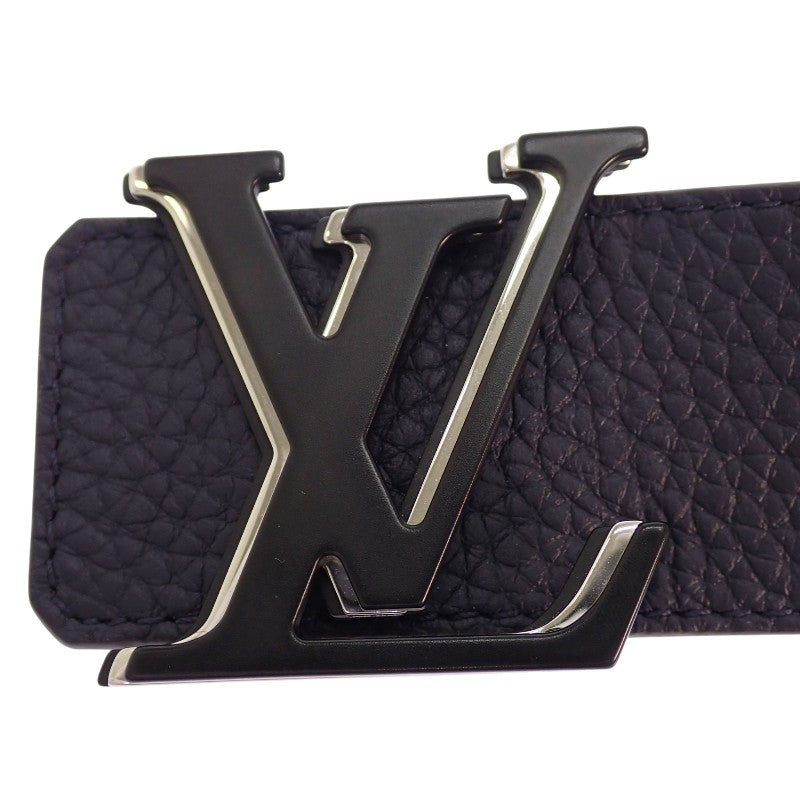 Louis Vuitton LV Optic 40mm Belt Taurillon Leather Navy Brown Silver Hardware Men's [Used] [Rank AB]