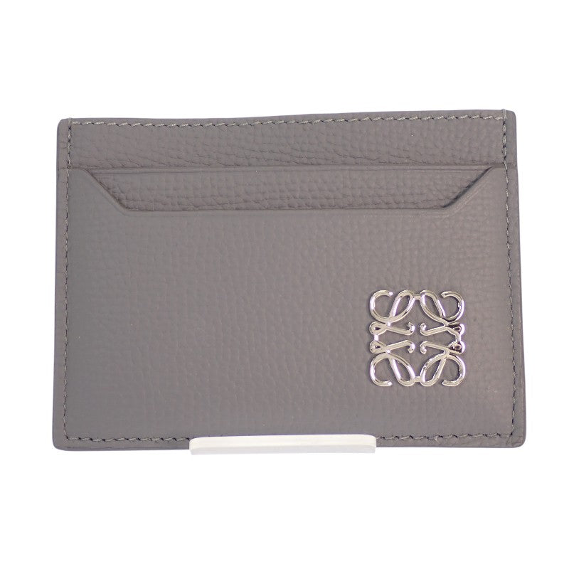 ロエベ LOEWE アナグラム プレーン カードホルダー C821075X01 カードケース カーフ グレー シルバー金具 レディース メンズ【中古】【Aランク】