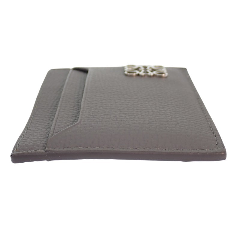 LOEWE Anagram Plain Card Holder C821075X01 Card Case Calf Grey Silver Hardware Women's Men's [Used] [A Rank]