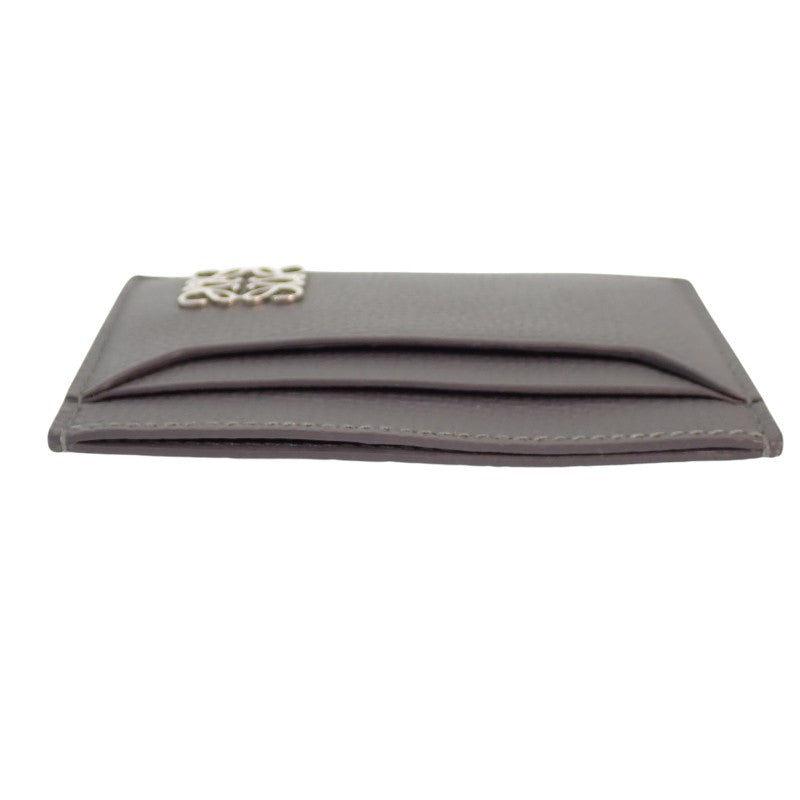 LOEWE Anagram Plain Card Holder C821075X01 Card Case Calf Grey Silver Hardware Women's Men's [Used] [A Rank]