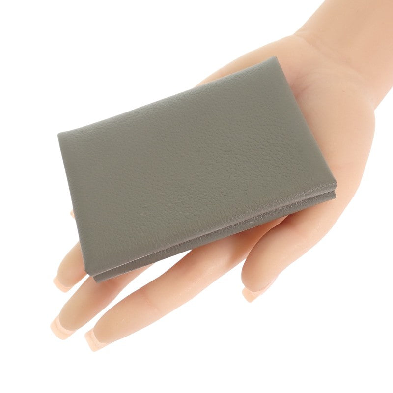 HERMES Calvi Duo H083035CK Coin Purse Evercolor Gray Gris Meyer Women's Men's [Used] [Rank A]
