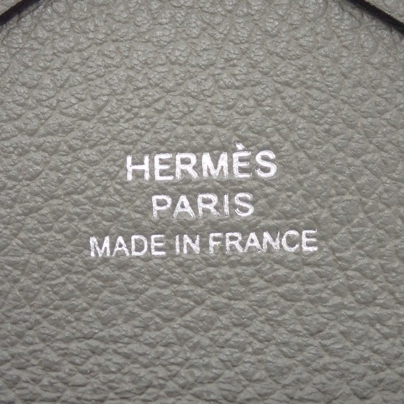 HERMES Calvi Duo H083035CK Coin Purse Evercolor Gray Gris Meyer Women's Men's [Used] [Rank A]