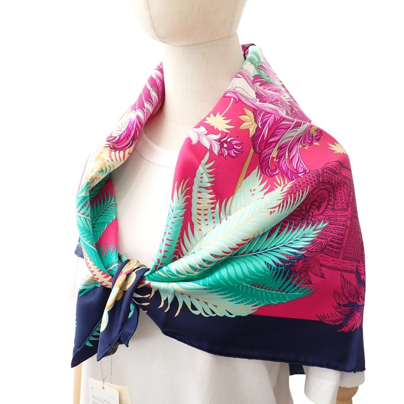 Hermès Carre 90 Mythiques phoenix The Myth of the Phoenix Scarf Silk Pink Green Multicolor Women's [Used] [SA Rank]