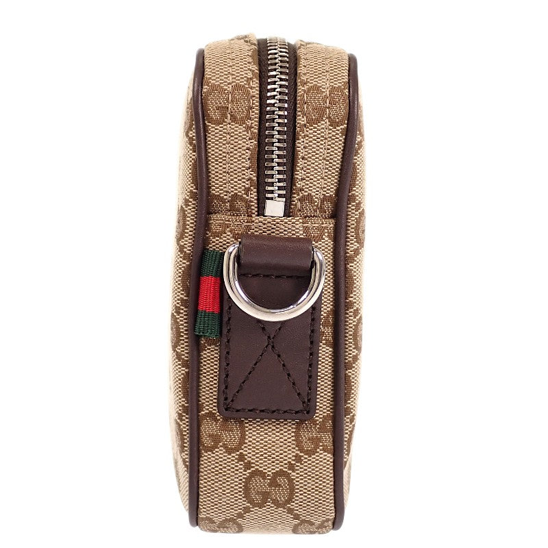 Gucci Small Crossbody Bag 834802 Body Bag Shoulder Bag Second Bag GG Canvas Beige Dark Brown Men's Women's [Used] [A Rank]